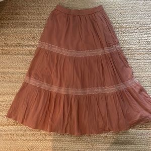 Garnet Hill SMOCK DETAIL GAUZE MAXI SKIRT